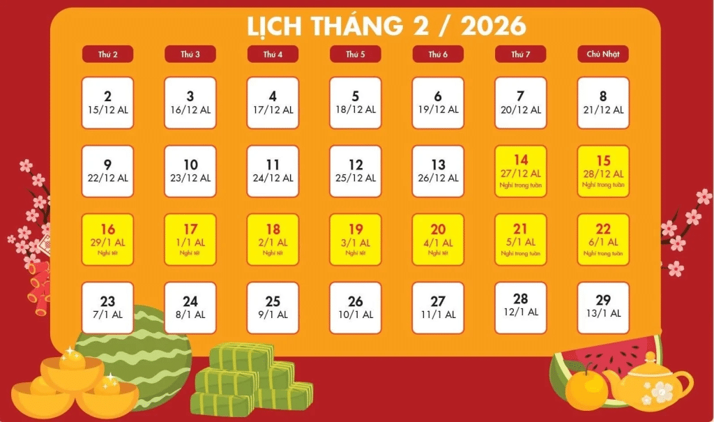 Tết Âm Lịch 2026 Vào Ngày Nào? Lịch Nghỉ Tết Bính Ngọ Và Kế Hoạch "Vàng" Cho Người Việt 2026 - Giá Xe 24H Tết Âm Lịch 2026 Vào Ngày Nào - Giá Xe 24H