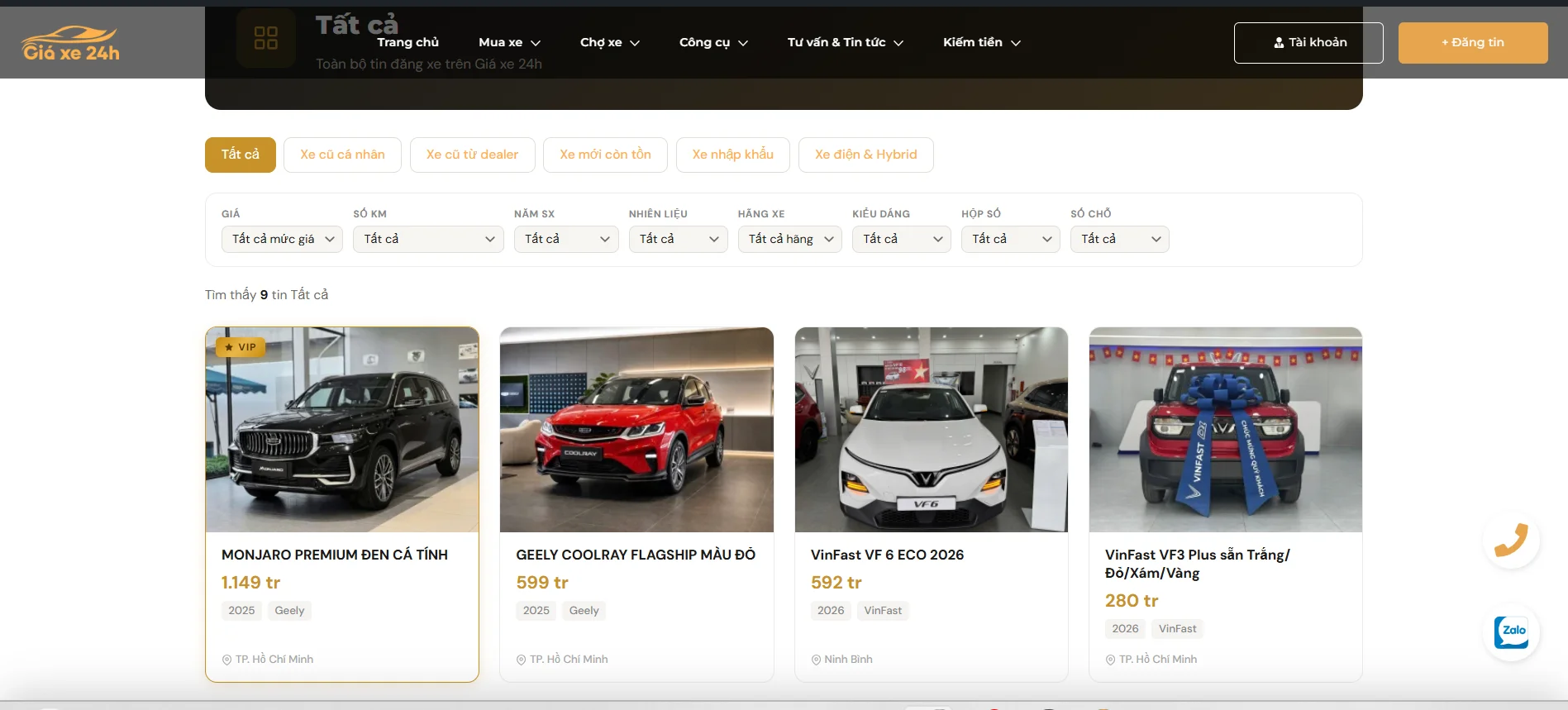 giaxe24h.com.vn chính thức ra mắt beta 1 - Giá Xe 24H