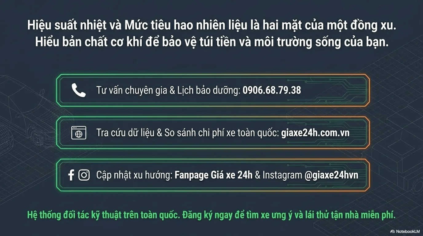 Hiệu suất nhiệt và mức tiêu hao nhiên liệu: Chìa khóa tối ưu chi phí vận hành ô tô - Giá Xe 24H hiệu suất nhiệt và mức tiêu hao nhiên liệu - Giá Xe 24H