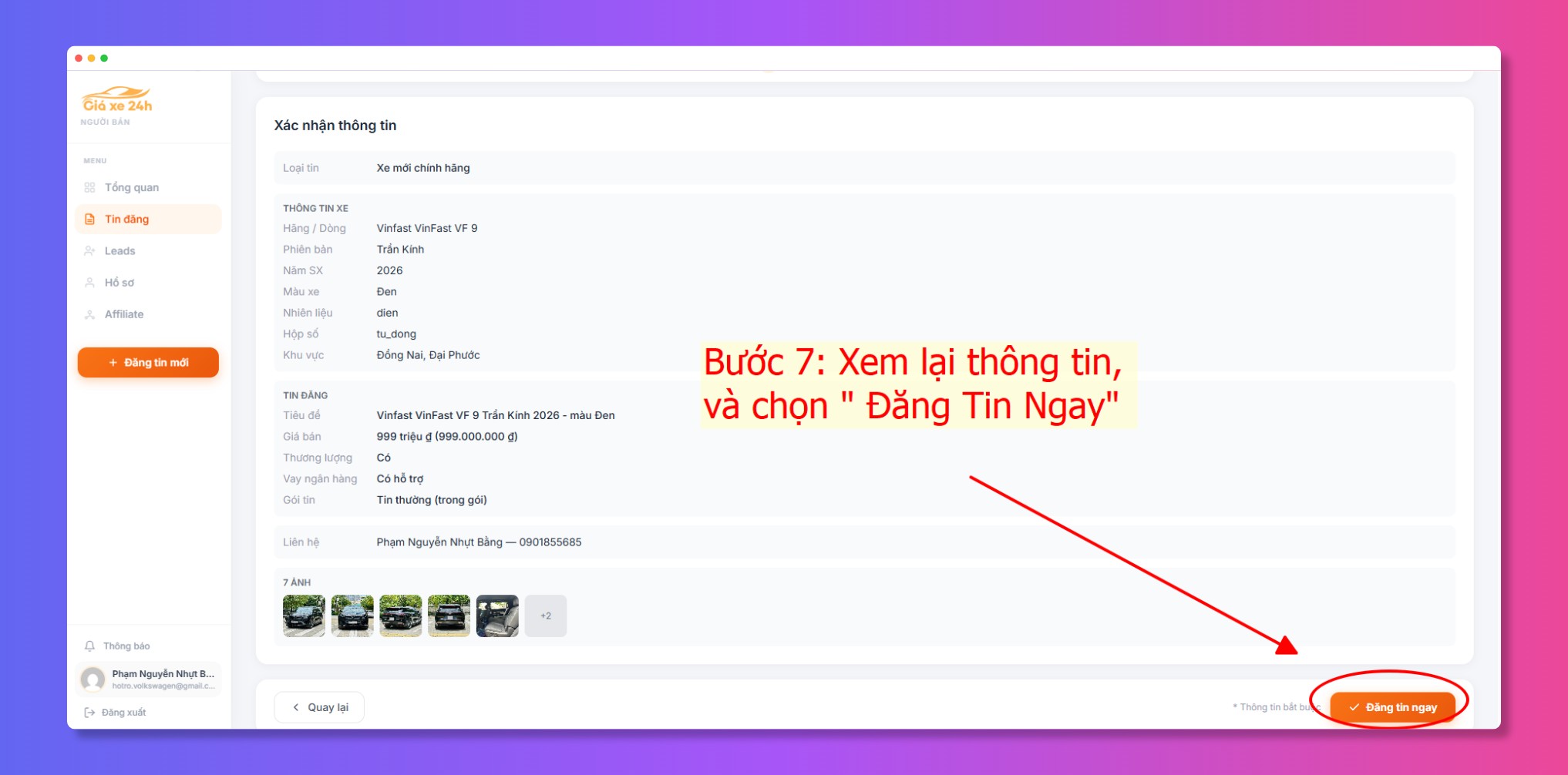 Xác nhận rà soát và hoàn tất đăng tin